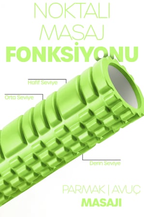 Yüksek Yoğunluklu Pilates Köpük Masaj Rulosu – Hafif ve Dayanıklı Foam Roller Yeşil