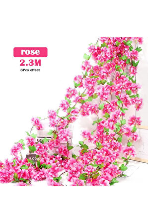 Yapay Çiçek Bahar Dalı Sarmaşık Japon Kiraz Çiçekli 230 Cm 18 Çiçekli 1.Kalite Dolanabilen Model