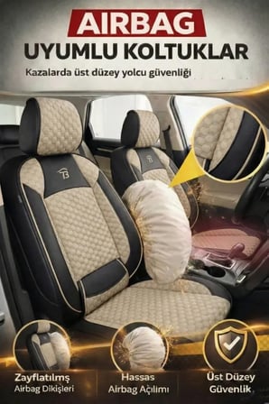 Jeep Cherokee 2001-2008 2+1 Arka Sırt Oturak Uyumlu Altay Serisi Bej Siyah Koltuk Kılıfı