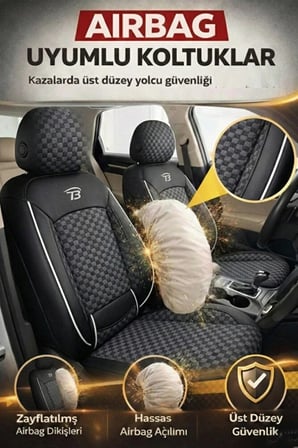 Üniversal 2+1 Arka Sırt Oturak Uyumlu Altay Serisi Siyah Beyaz Koltuk Kılıfı