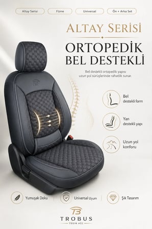 Toyota Camry 2012 ve Sonrası Uyumlu Altay Bel Destekli Tay Tüyü Füme Koltuk Kılıfı
