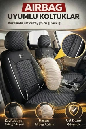 Suzuki Swift 2005 ve Sonrası Uyumlu Altay Bel Destekli Tay Tüyü Siyah Beyaz Koltuk Kılıfı