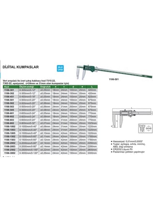 Insize 1106-501 Dijital Kumpas Tek Çeneli, ÇeneBuyu :100mm