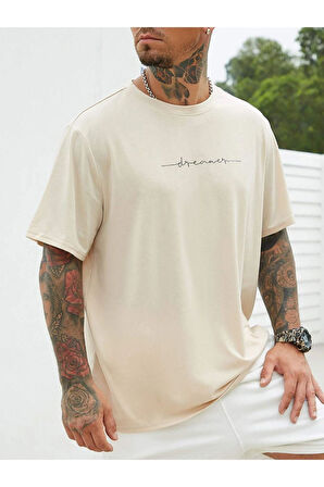 Unisex Dreamer Baskılı Oversize T-shirt