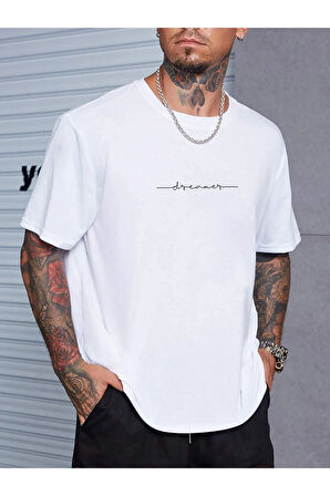 Unisex Dreamer Baskılı Oversize T-shirt