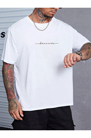 Unisex Dreamer Baskılı Oversize T-shirt