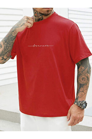 Unisex Dreamer Baskılı Oversize T-shirt