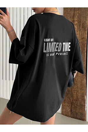 Unisex Limited Time Baskılı Oversize T-shirt