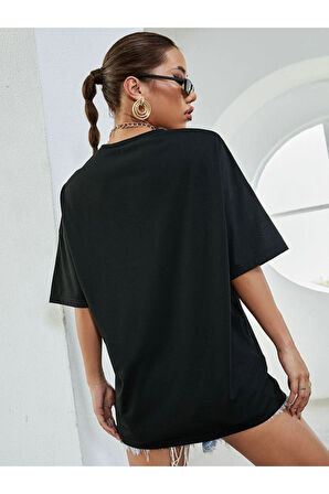 Unisex Kelebek Baskılı Oversize T-shirt