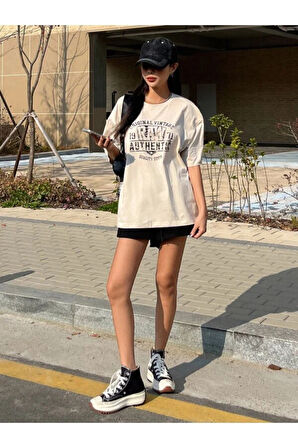 Unisex Raw Baskılı Oversize T-shirt