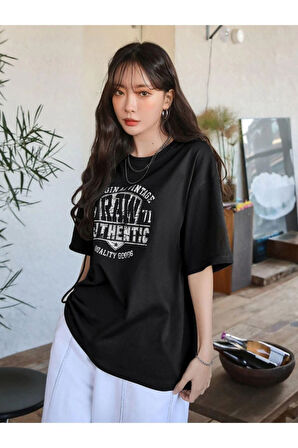 Unisex Raw Baskılı Oversize T-shirt