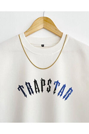 Unisex Trapstar Baskılı Oversize Bisiklet Yaka Kısa Kollu Pamuklu T-shirt