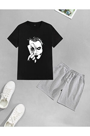 LUNAVISTA Unisex Joker Baskılı Şort-T-shirt takımı