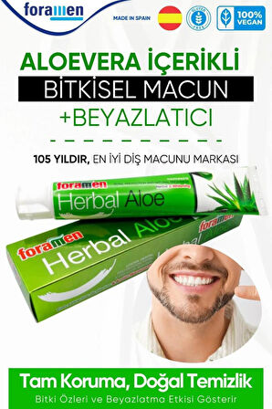 Foramen Aloevera Içerikli Bitkisel Beyazlatıcı Vegan Diş Macunu 75