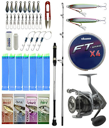 Yek Outdoor Tekne Olta Seti Shimano Kamış Alivio Boat 1,50m 200g 1+1pc&Okuma Tomcat 8000 6+1bb Olta Makinesi