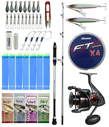 Yek Outdoor Tekne Olta Seti Shimano Kamış Alivio Boat 1,50m 200g 1+1pc&Okuma Ceymar C-8000A 7+1BB Olta Makinesi