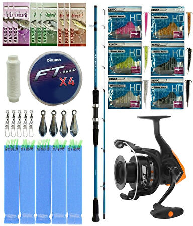 Yek Outdoor Hazır Tekne Oltası Seti Shimano Kamış Alivio Boat Quiver 1,80m 50-150g 2pc&Okuma JAW-55 3+1BB Olta Makinesi