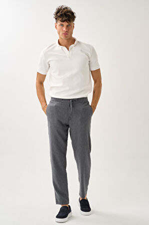 Smart Casual Dokulu Pantolon