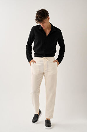 Smart Casual Dokulu Pantolon