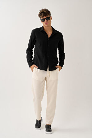 Smart Casual Dokulu Pantolon