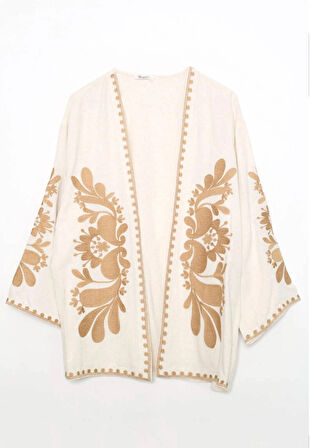 Nakışlı Natural Kimono