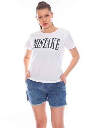 Mistake Pul Baskılı Tişört