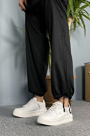 Beli ve Paçası Bağcıklı Baggy Pantolon