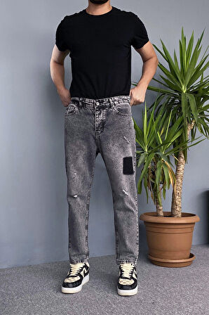 Yırtık Detaylı Antrasit Kot Pantolon