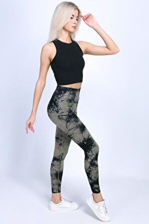 Batik Tayt Desenli Spor Tayt Toparlayıcı Push-Up