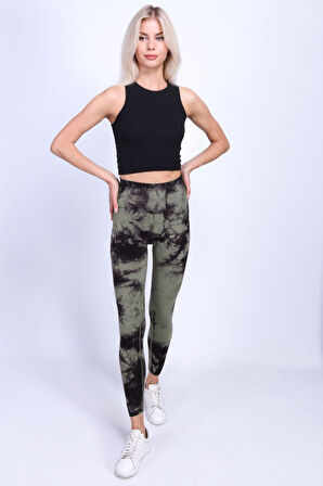 Batik Tayt Desenli Spor Tayt Toparlayıcı Push-Up
