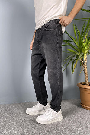 Taşlanmış Kot Pantolon Antrasit Renk