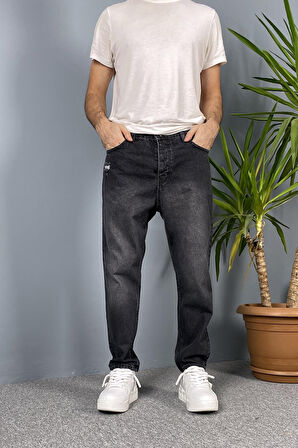 Taşlanmış Kot Pantolon Antrasit Renk