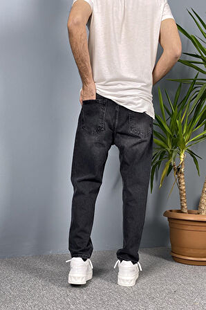 Taşlanmış Kot Pantolon Antrasit Renk