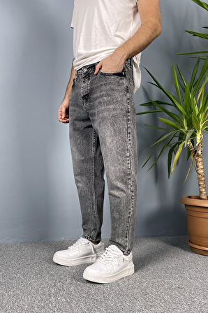 Taşlanmış Gri Renk Kot Pantolon