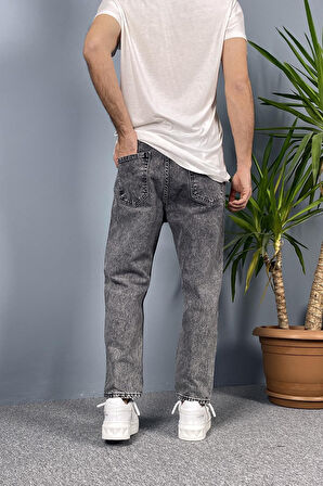 Taşlanmış Gri Renk Kot Pantolon