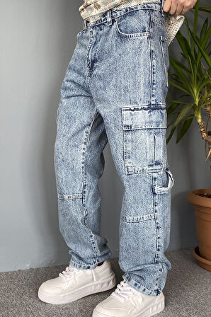 Kargo Cepli Mavi Kot Pantolon