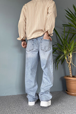 İp Kemerli Rahat Kesim Baggy Kot Pantolon