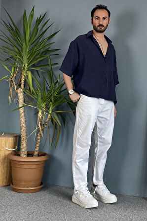 Ekru Kot Pantolon Regular Kalıp