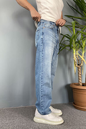Taşlanmış Kot Pantolon Regular Kalıp