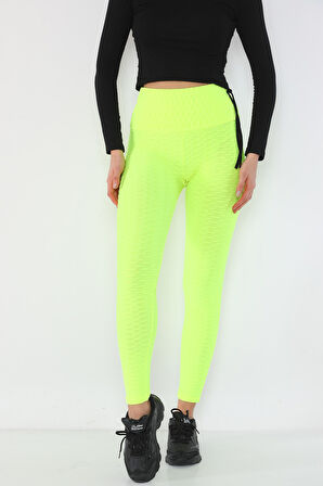 Petekli Tayt Ekstra Yüksek Bel Pamuklu