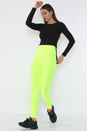 Petekli Tayt Ekstra Yüksek Bel Pamuklu