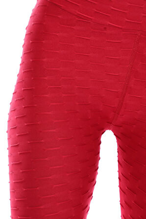 Kabartmalı Kumaş Ekstra Yüksek Bel Günlük Tayt