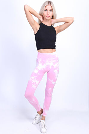 Toparlayıcı Batik Tayt Desenli Spor Tayt