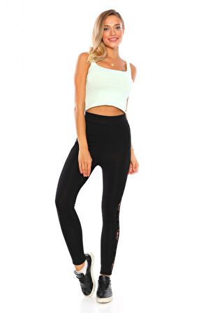 Toparlayıcı Yüksek Bel Siyah Kışlık Kadın Tayt