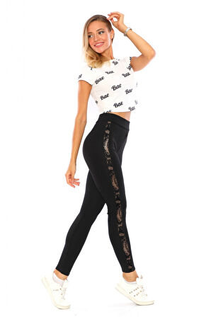 Toparlayıcı Yüksek Bel Siyah Kışlık Kadın Tayt