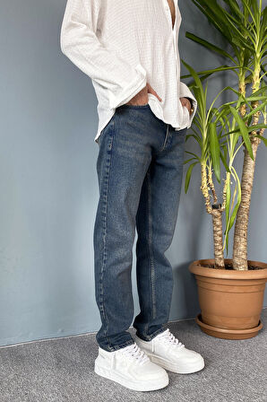 Lacivert  Regular Jean - Kot Pantolon Rahat Kesim