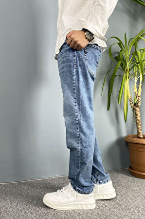 Mavi Yırtıklı Jean - Boyfriend Kot Pantolon