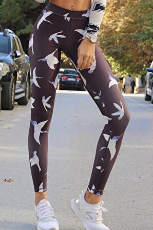 Dar Kesim Spor Tayt Dalgıç Kumaş Yüksek Bel