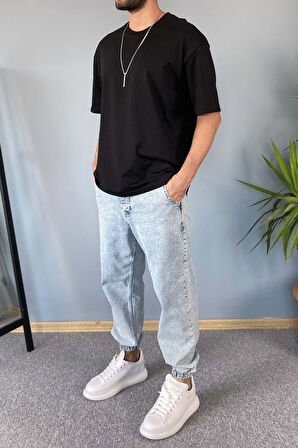 Oversize Fit %100 Pamuk Orta Kalın Dokulu Ekru T-Shirt