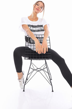 Pullu Yazılı Baskılı Kısa Kol Tişört